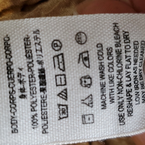 Free People champagne Metallic mini dress size tag missing see measurements EUC - Picture 8 of 9